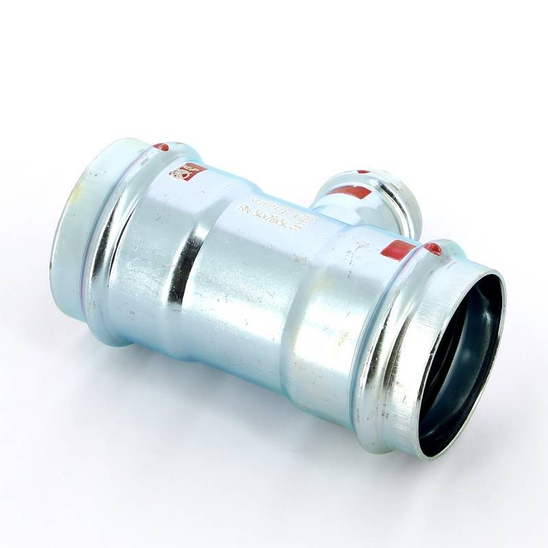 Тройник пресс Viega Prestabo 54х28х54 мм оцинкованная сталь 558826