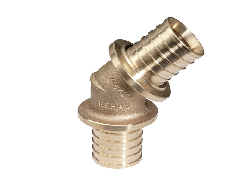 Угольник 45° REHAU RAUTITAN RX+ 63 бронза 1249359