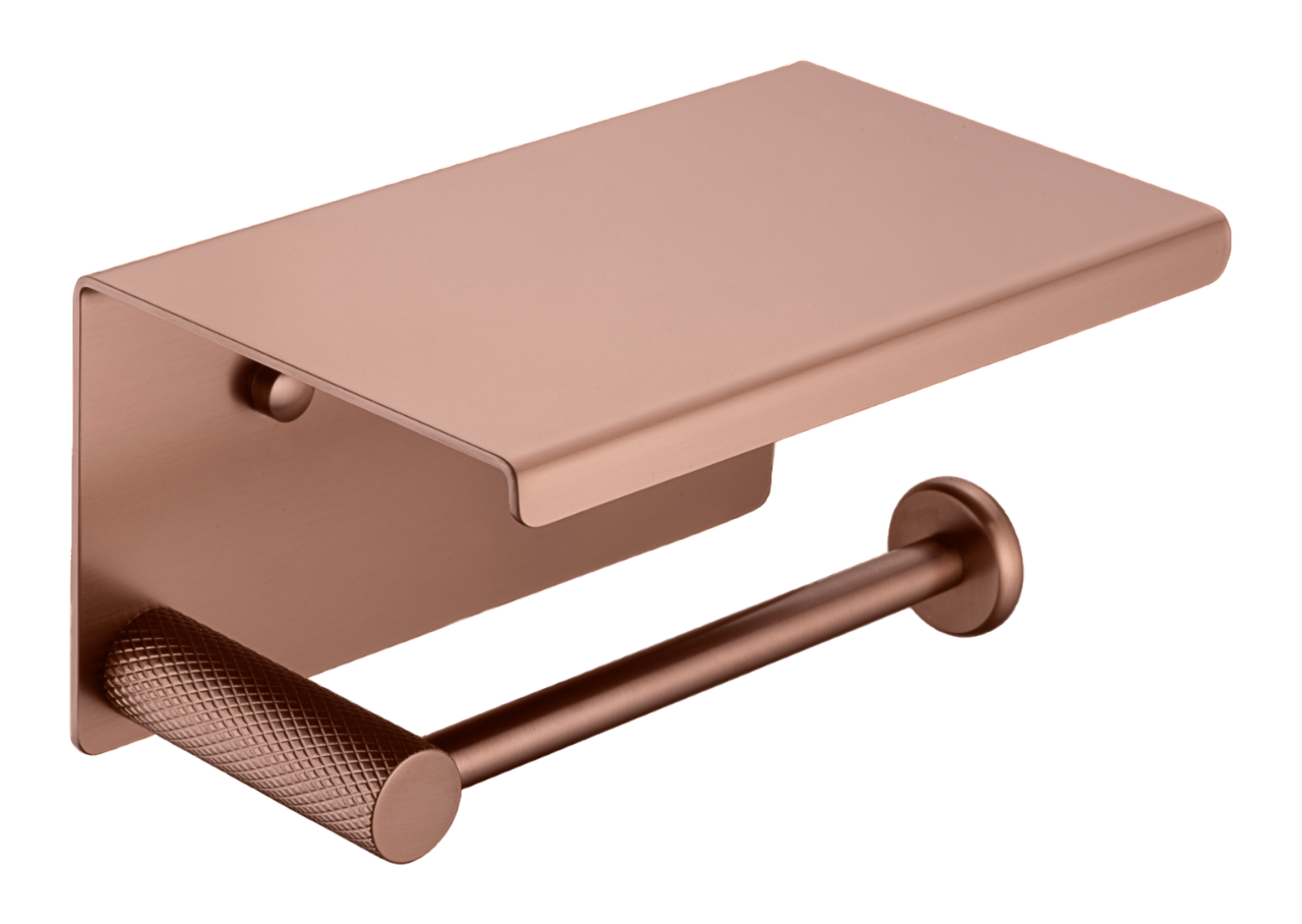 Держатель для туалетной бумаги с полкой Boheme Uno подвесной бронза 10971-BRB