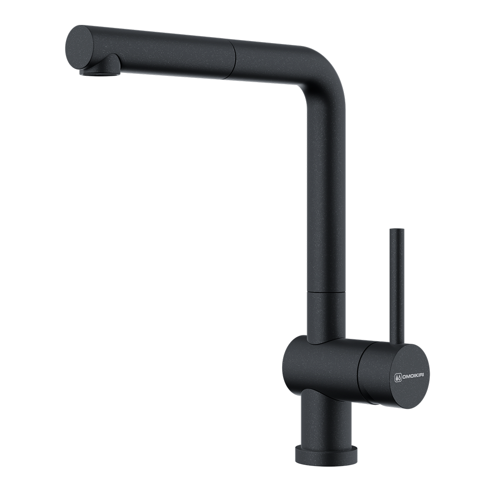 Смеситель для кухни Omoikiri Akashi-S гибкий выдвижной излив черный 4994573