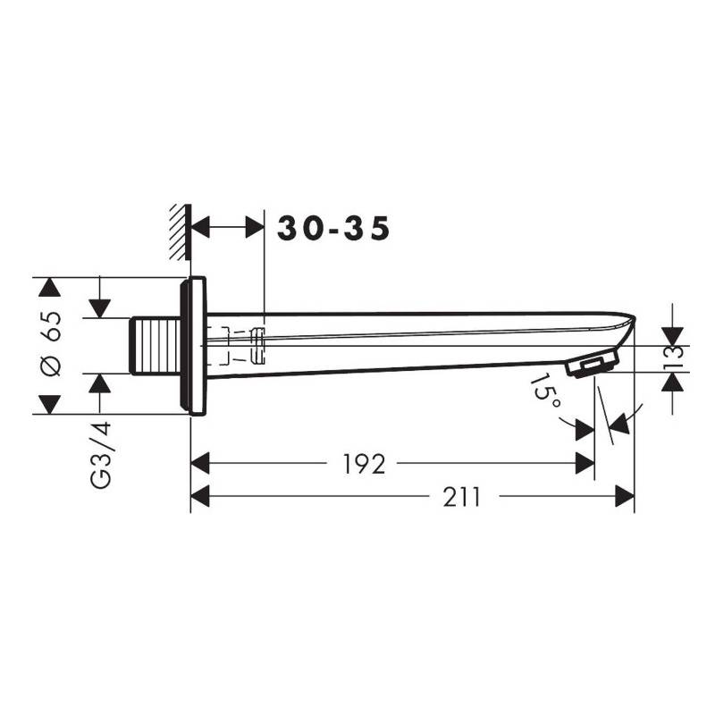 Излив для ванны Hansgrohe Novus хром 71320000