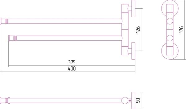 Держатель полотенец поворотный Сунержа Веер-2 золото 03-3010-2400