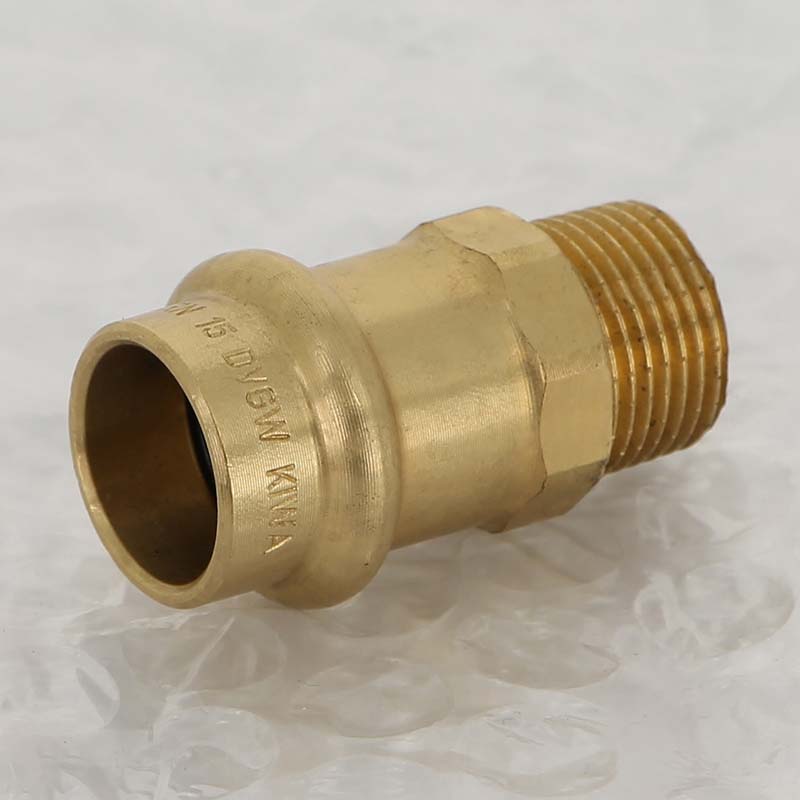 Муфта пресс с наружной резьбой Viega Sanpress 15 мм х 3/8 бронза 297985