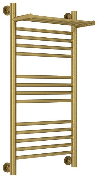 Полотенцесушитель водяной Сунержа Богема+ с 1 полкой 400x800 мм состаренная латунь 051-0223-8040