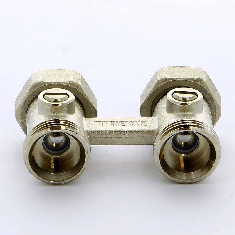 Узел радиаторный прямой Tiemme 3/4 x 3/4 x 18 со встроенными кранами 3390001