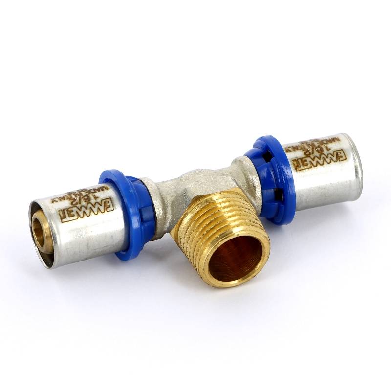 Тройник пресс с наружной резьбой EMMETI 16х1/2х16 28101410