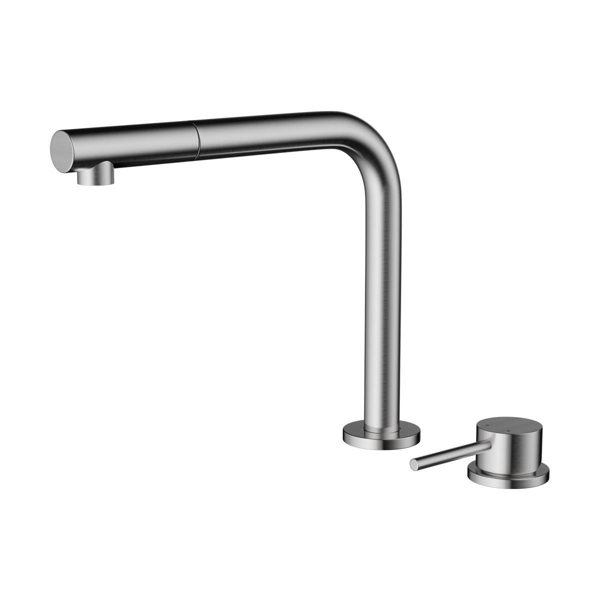 Смеситель для кухни Omoikiri Nara-S-BN с выдвижным изливом нержавеющая сталь 4994329