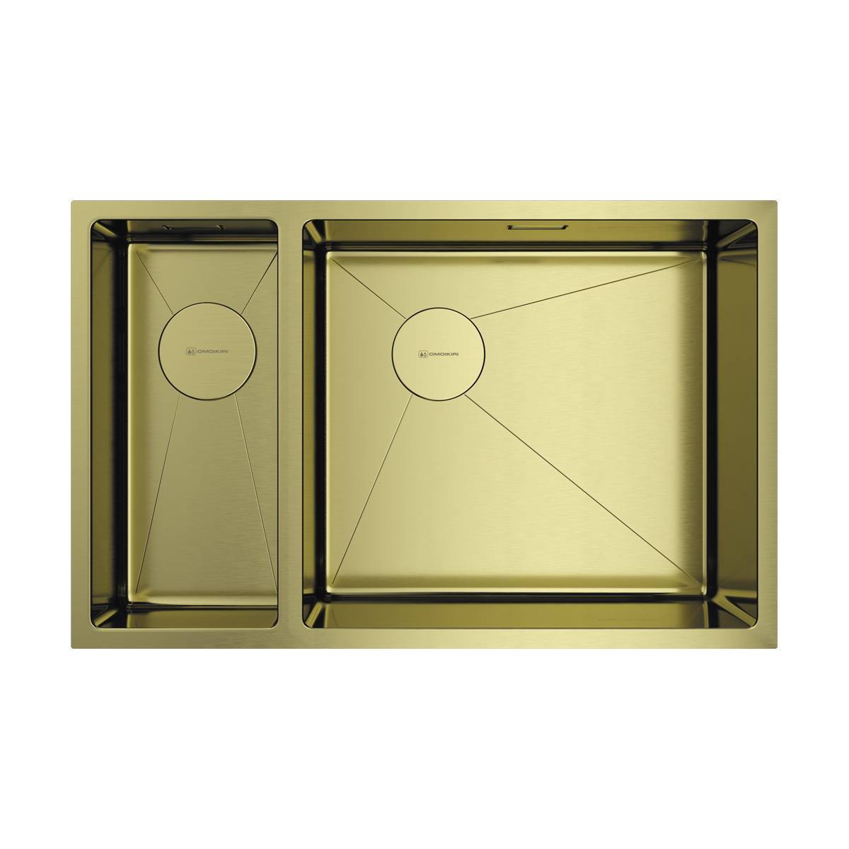 Кухонная мойка OMOIKIRI Taki 69-2-U/IF-R Side-LG 69,5x44 см светлое золото 4993184