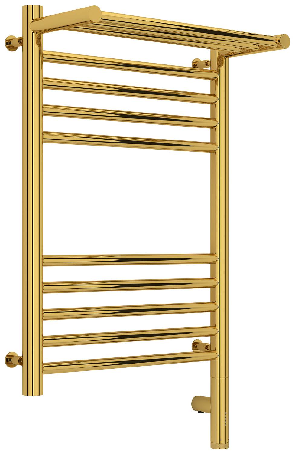 Полотенцесушитель электрический Сунержа Богема 3.0 с 1 полкой 432x724 мм правый золото 03-5807-6040