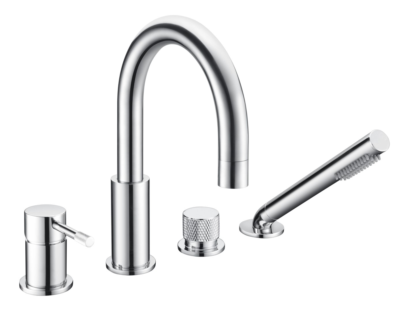 Смеситель на борт ванны Boheme Uno на 4 отверстия излив 18 см хром 460-CR