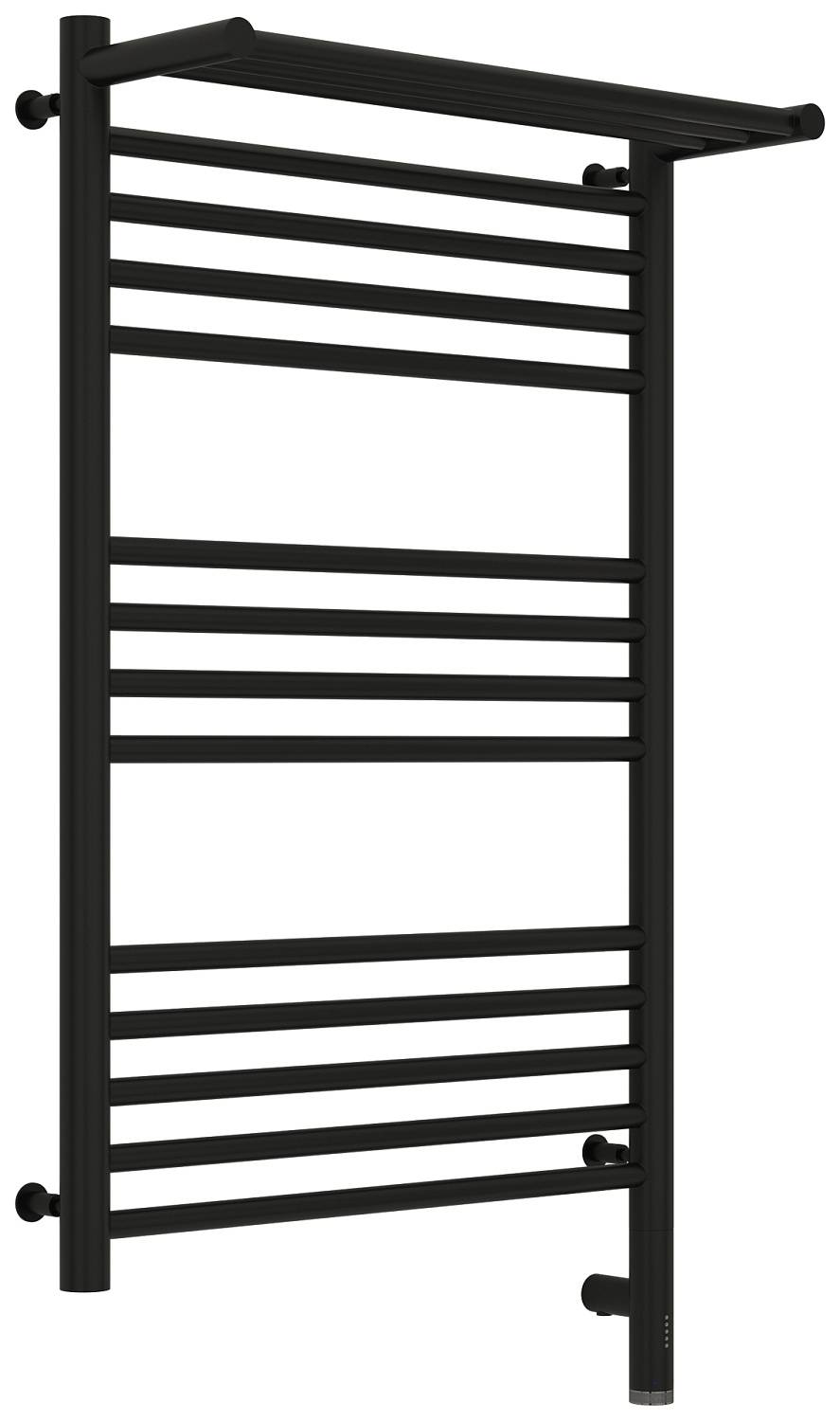 Полотенцесушитель электрический Сунержа Богема 3.0 с 1 полкой 532x924 мм правый матовый черный 31-5807-8050