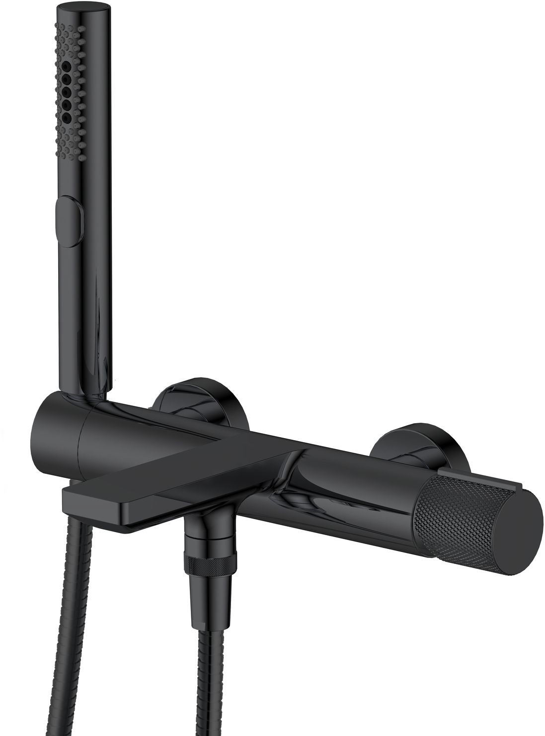 Смеситель для ванны Allen Brau Liberty на 2 отверстия с ручным душем черный матовый 5.33006-31