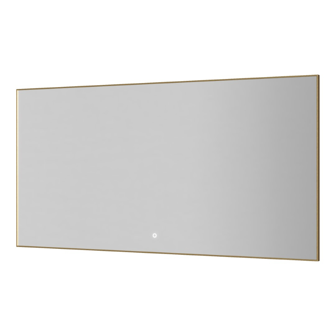 Зеркало прямоугольное Boheme с LED подсветкой и антизапотеванием 70x140 см матовое золото 543-140-MG