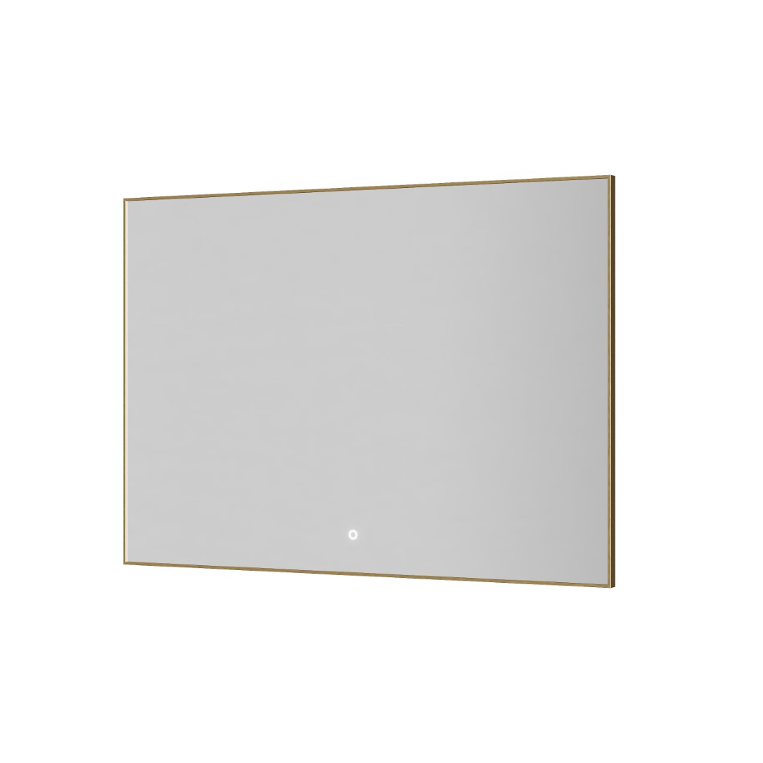 Зеркало прямоугольное Boheme с LED-подсветкой, сенсором и антизапотеванием 70x100 см матовое золото 543-100-MG