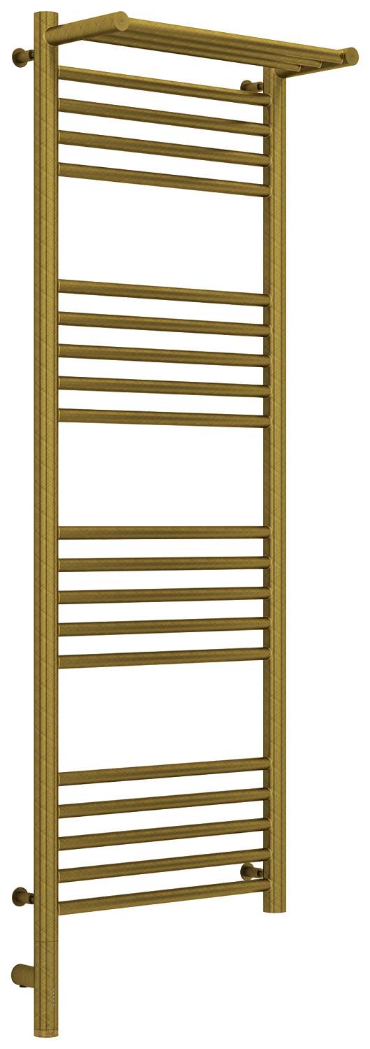 Полотенцесушитель электрический Сунержа Богема 3.0 с 1 полкой 432x1324 мм левый состаренная бронза 05-5806-1240