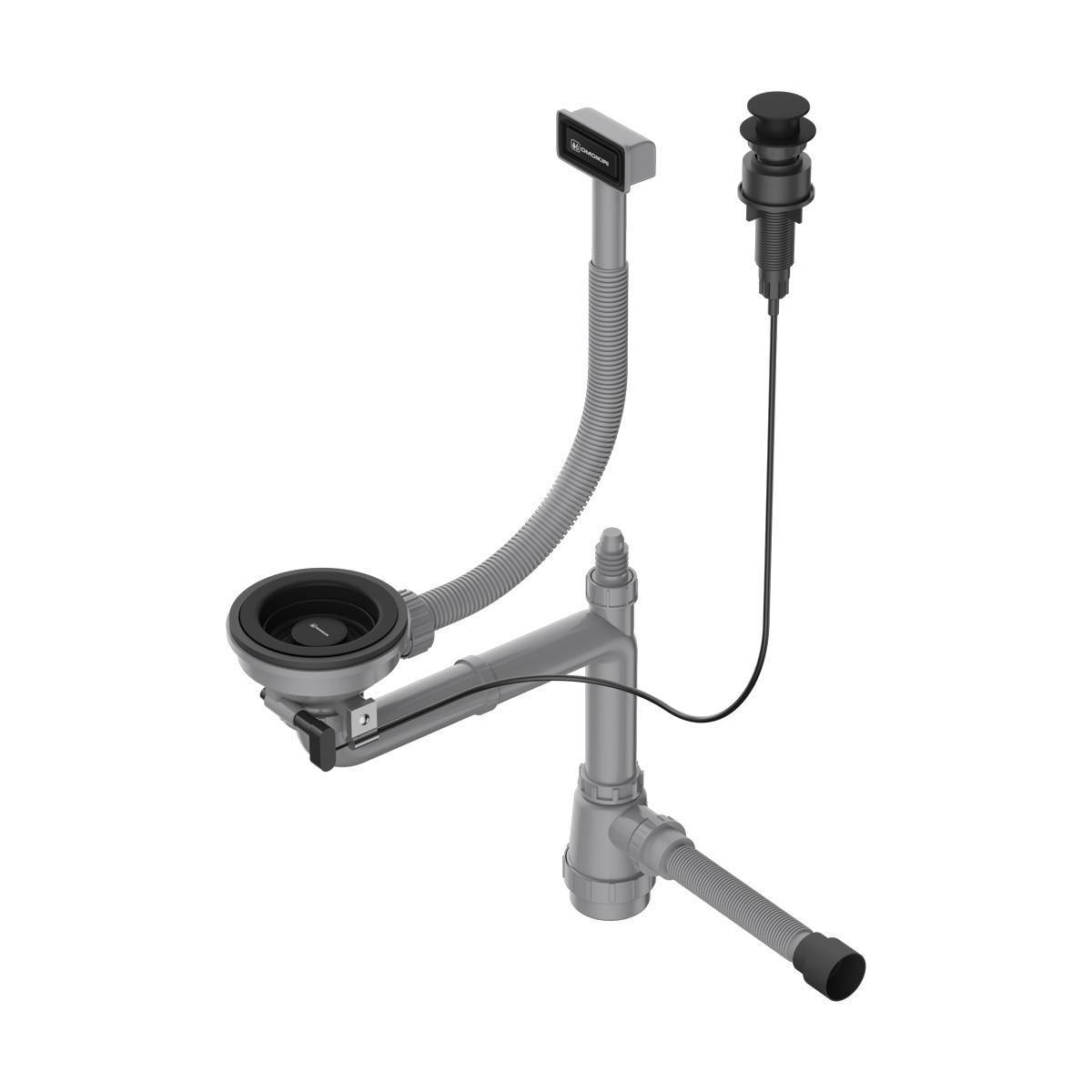 Арматура для мойки Omoikiri WK-1-A-GB с прямоугольным переливом вороненая сталь 4956767