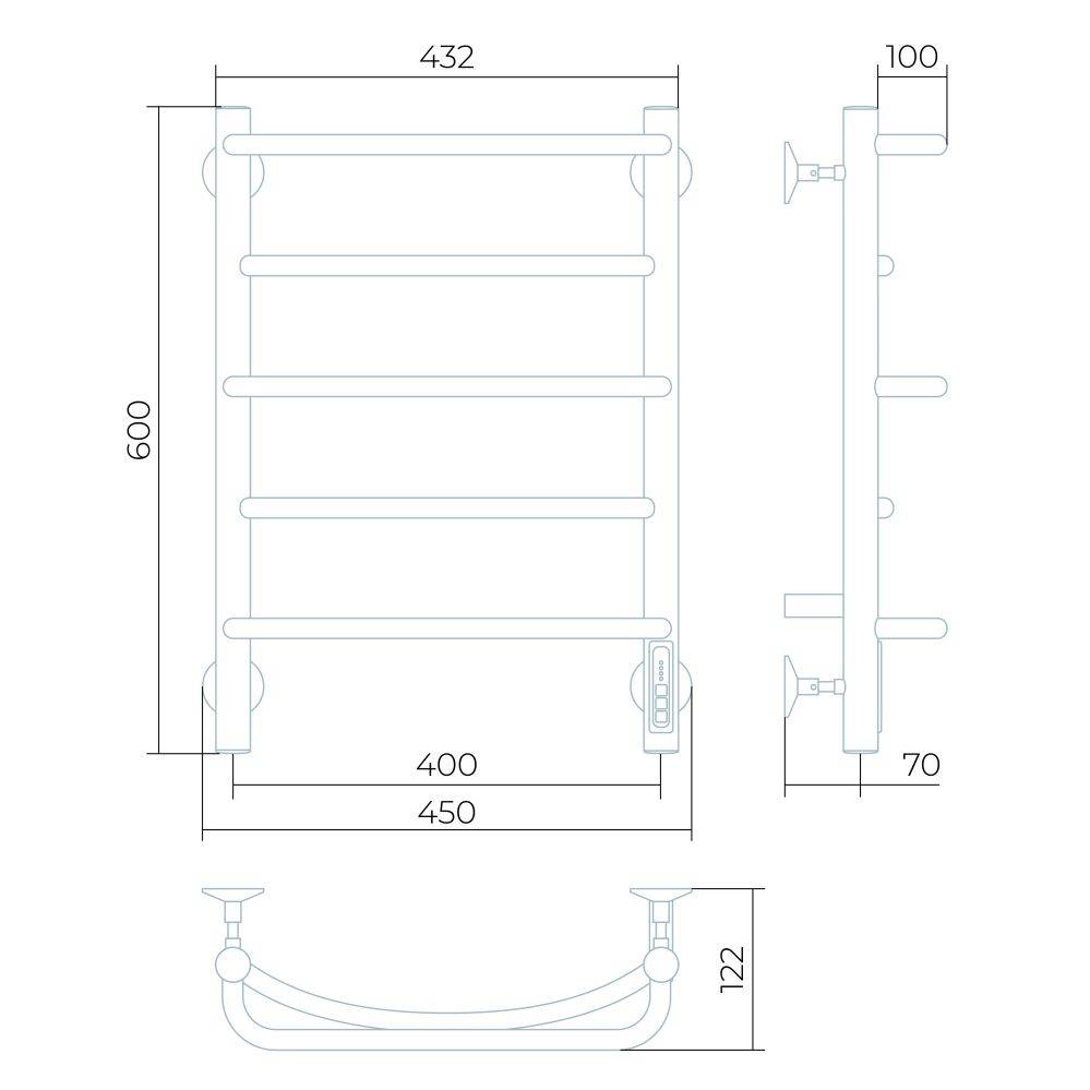 Полотенцесушитель электрический Larusso Евромикс П5 400x600 мм 8506