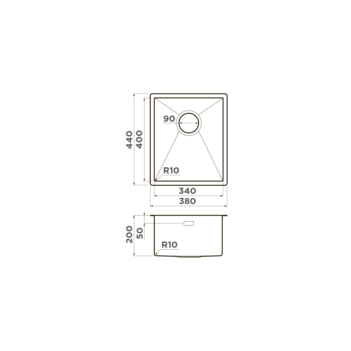 Кухонная мойка Omoikiri Taki 38-U/IF-GB 38x44 см графит 4997016