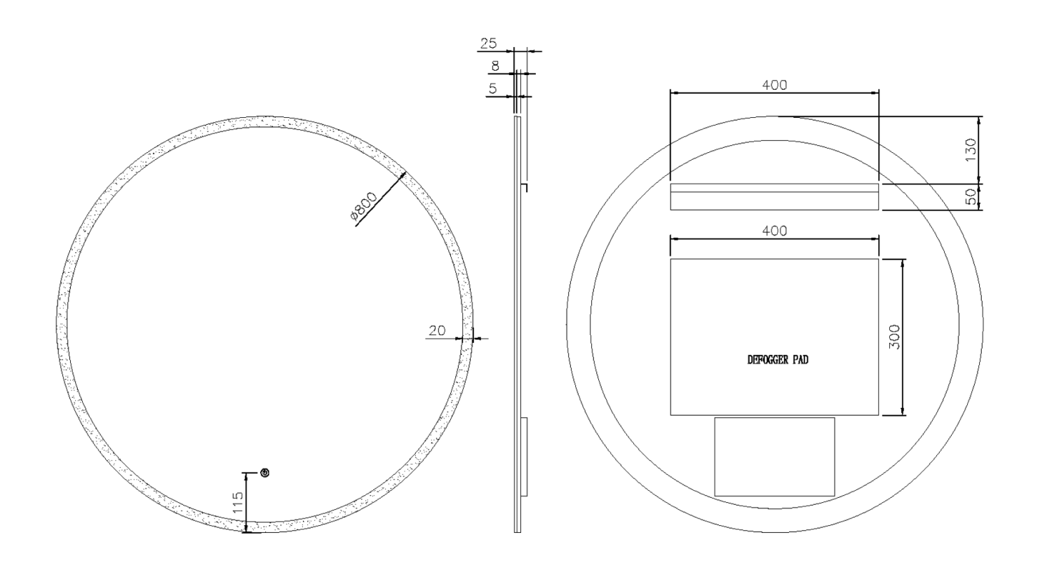 Зеркало круглое Boheme с LED-подсветкой, сенсором и антизапотеванием 80x80 см хром 545-80-CR
