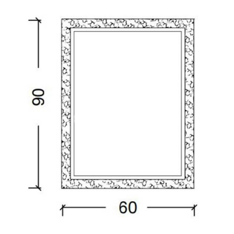 Зеркало прямоугольное подвесное с подсветкой Armadi Art Neoart 60х4х90 см серебро 538