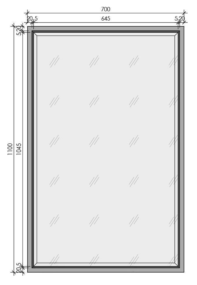 Зеркало прямоугольное подвесное с подсветкой Armadi Art Monaco 70х1.5х110 см золото 566-BCR
