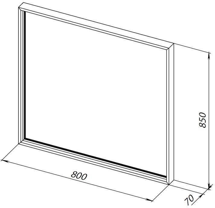 Зеркало подвесное Allen Brau Liberty 80x85 см с подсветкой черный 1.330014.BB