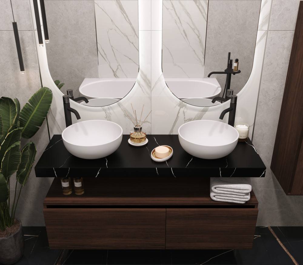 Столешница Armadi Art Flat 141х46х7 см nero 869-140-NM