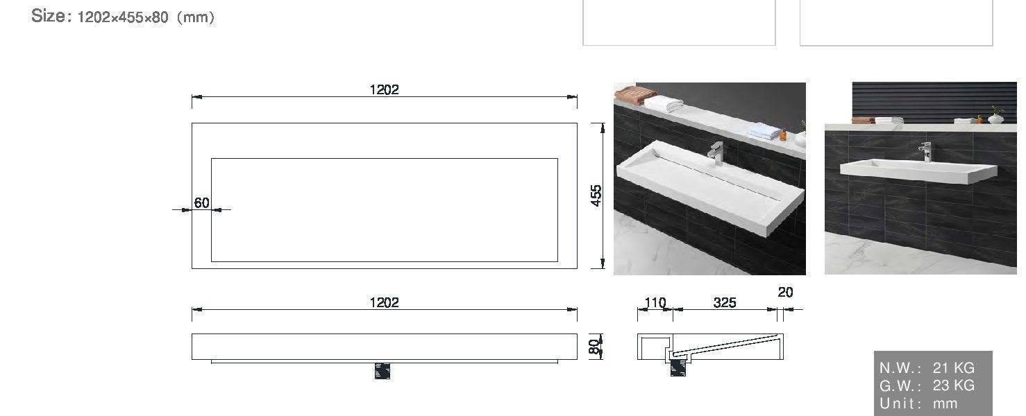 Столешница Armadi Art Flat 120,2х45,5х8 см белая 859-120-1