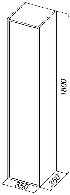 Пенал подвесной Allen Brau Activity 35x35x180 см правосторонний платина/олива 1.34008.PGM