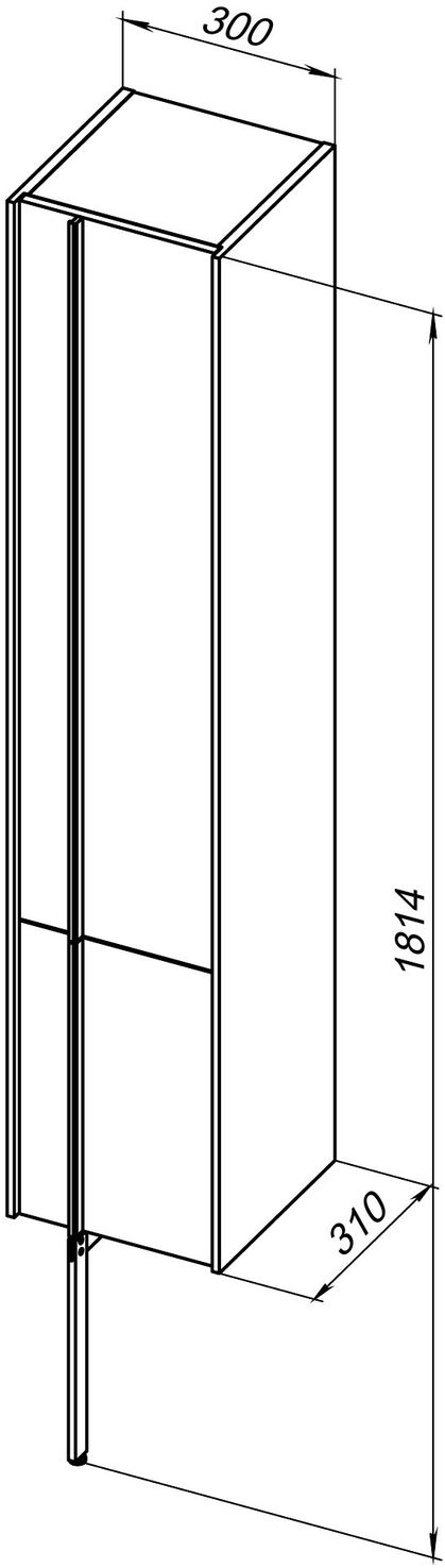 Шкаф-пенал подвесной Allen Brau Reality 30х31х148 см левосторонний антрацит матовый 1.32002.AM