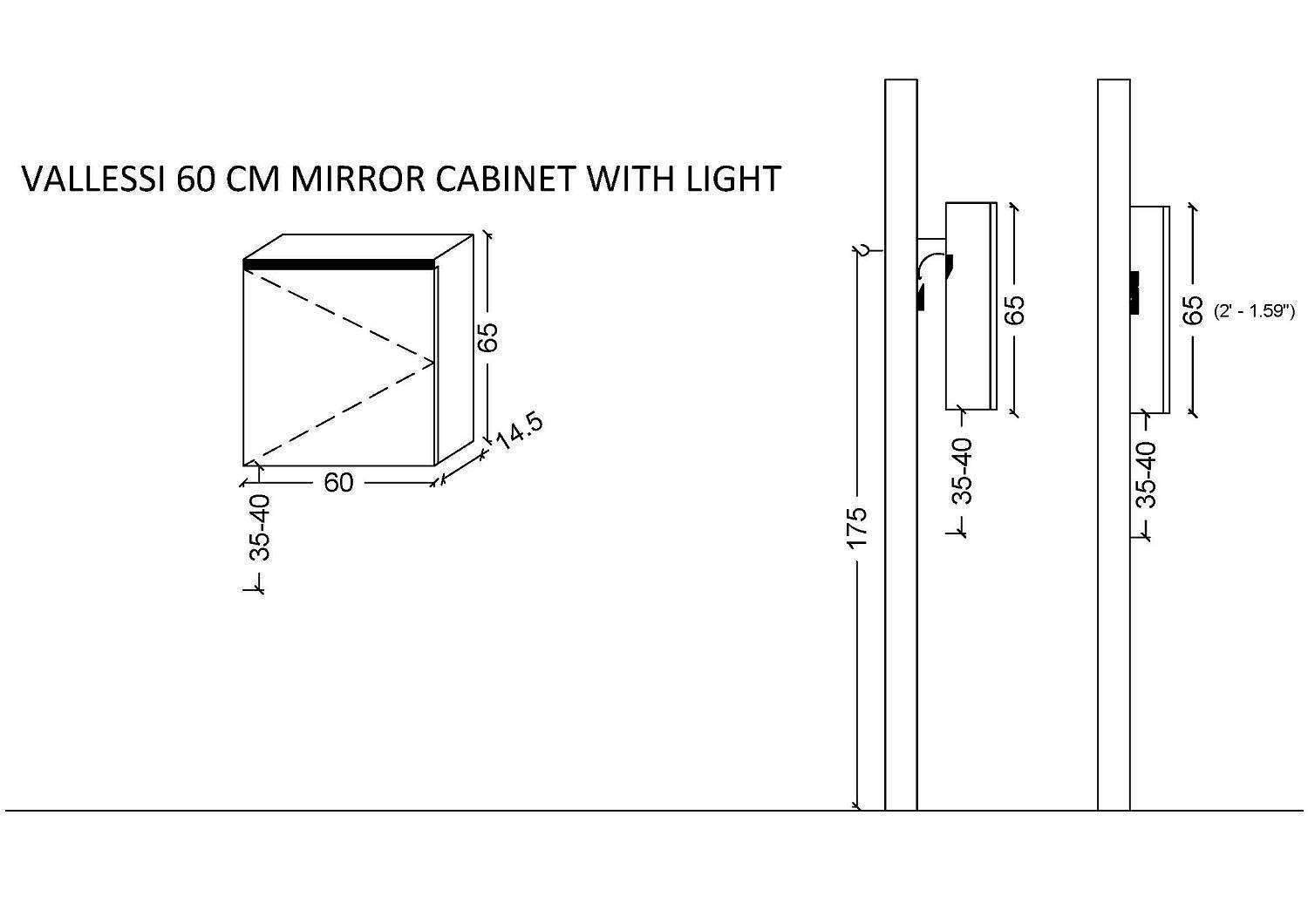 Зеркальный шкаф подвесной Armadi Art Vallessi 80х13х65 см с подсветкой белый 547-W