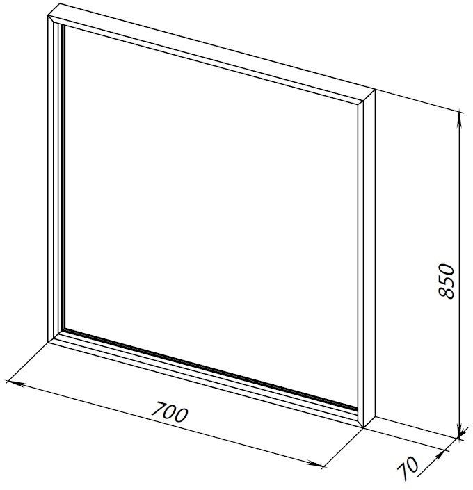 Зеркало подвесное Allen Brau Liberty 70x85 см с подсветкой черный 1.330013.BB