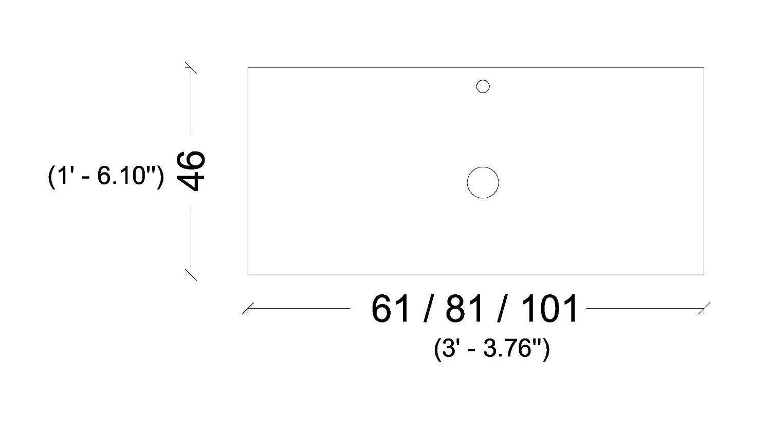 Столешница Armadi Art Vallessi 61х46х1 см белая 840-060-W