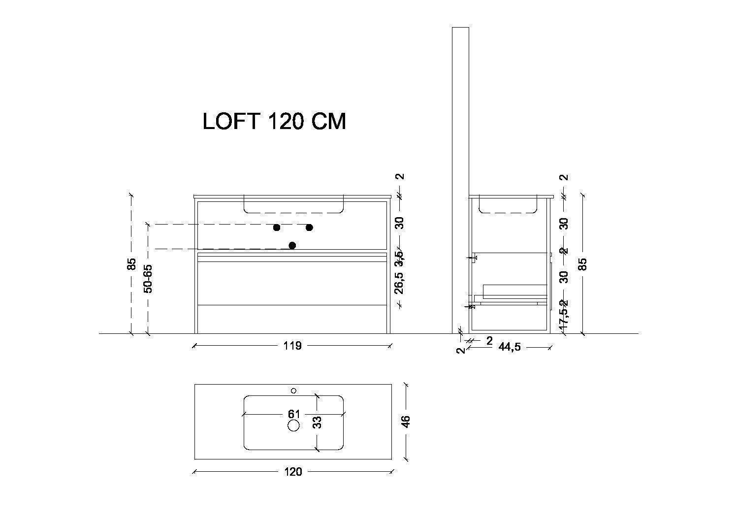 Консоль напольная Armadi Art Loft 120х45х85 см черный 893-120