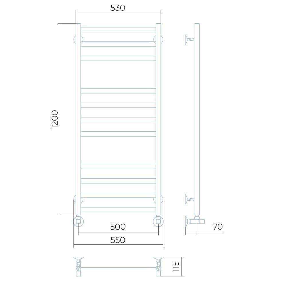 Полотенцесушитель водяной Larusso Солар П11 500x1200 мм 8491