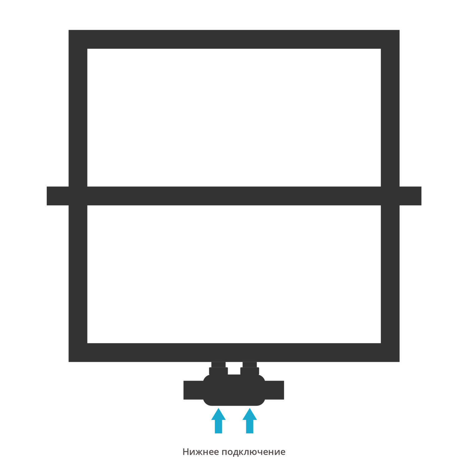 Полотенцесушитель водяной Сунержа Штиль EU50 600х600 мм тёмный титан муар матовый 15-0256-5353