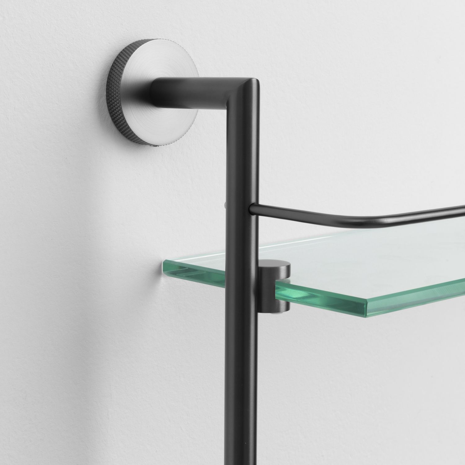 Полка стеклянная подвесная Allen Brau Priority 41.77x13.8x40.8 см графит браш 6.31015-MG