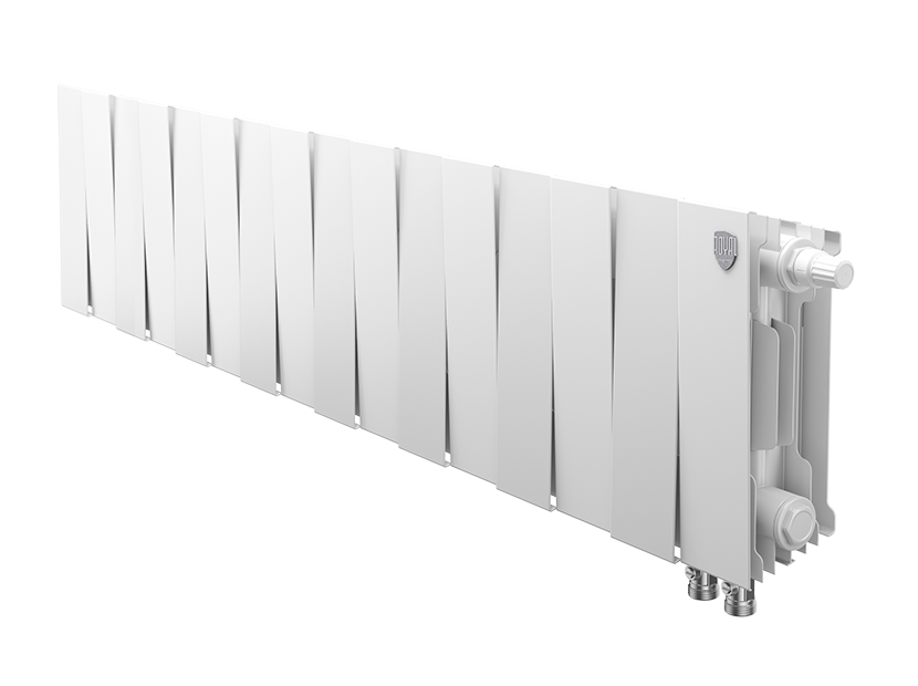 Радиатор биметаллический Royal Thermo PianoForte 200 Bianco Traffico 16 секций нижнее подключение НС-1345995 RAL 9016