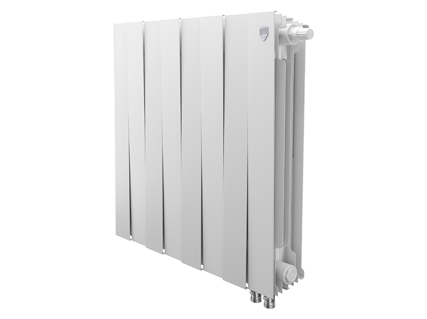 Радиатор биметаллический Royal Thermo PianoForte 500 Bianco Traffico 8 секций нижнее правое подключение НС-1338425