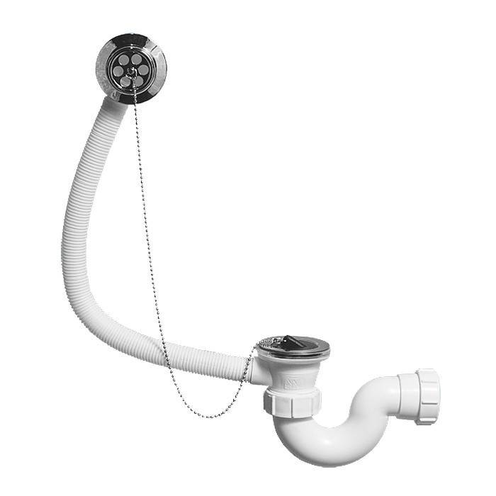 Слив-перелив для ванны McAlpine L 457 мм пробка с цепочкой выход 40 мм MRB5