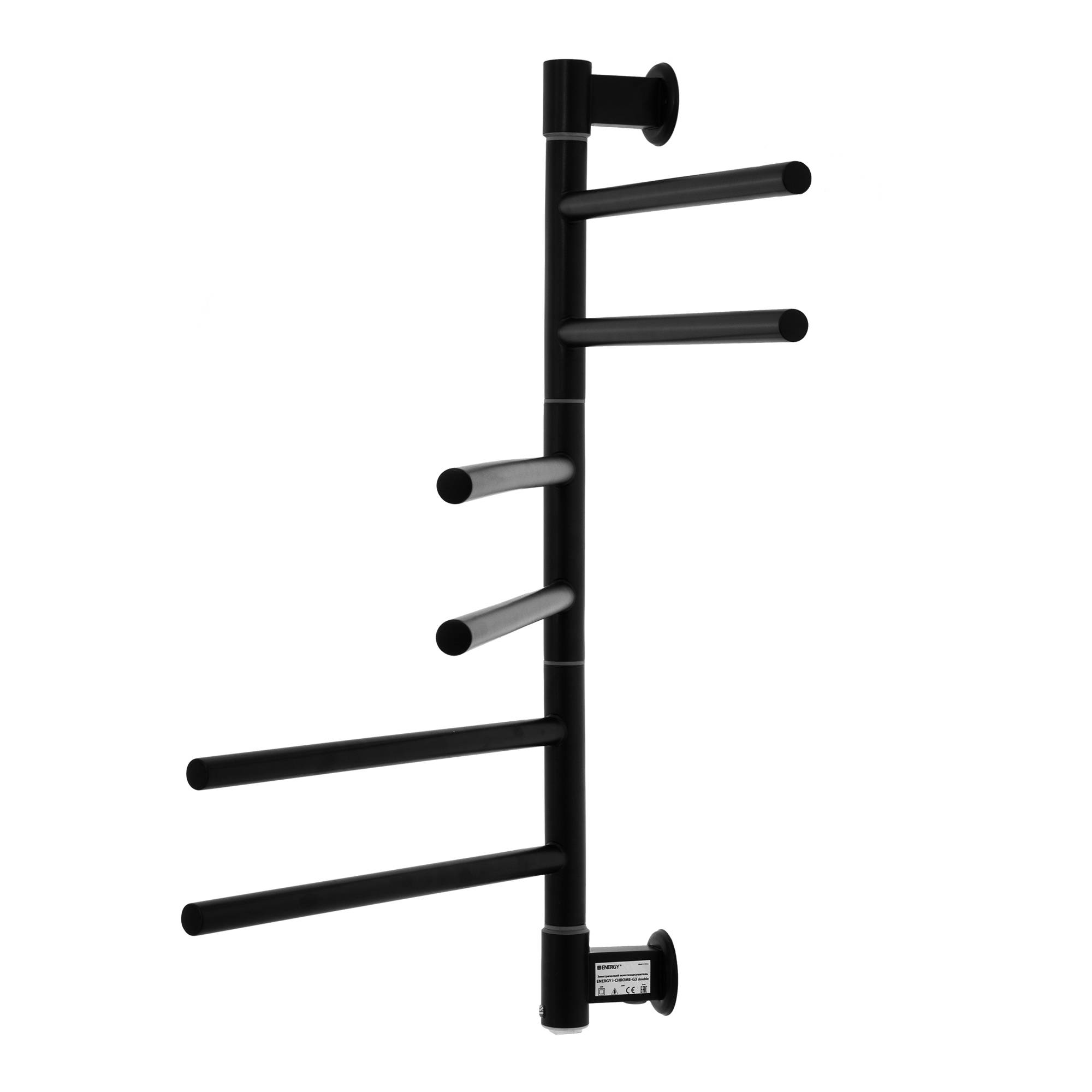 Полотенцесушитель электрический Energy I chrome G3 Double RAL 9005 EETRIG3DO00000R905M