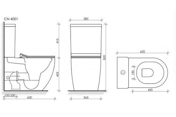 Унитаз приставной Ceramica Nova Metropol Rimless с сиденьем белый CN4001-B