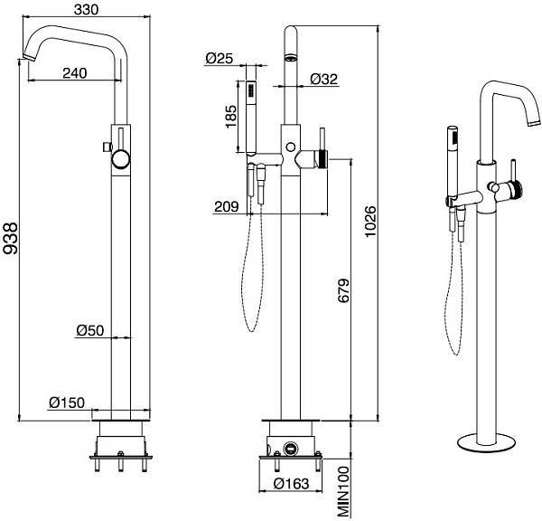 Смеситель для ванны с душем Allen Brau Priority хром 5.31008-00