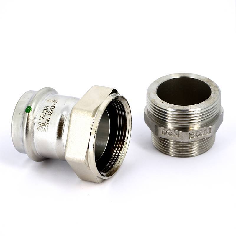 Муфта разъемная Viega Sanpress Inox 42x1 1/2 пресс-НР нержавеющая сталь 438357