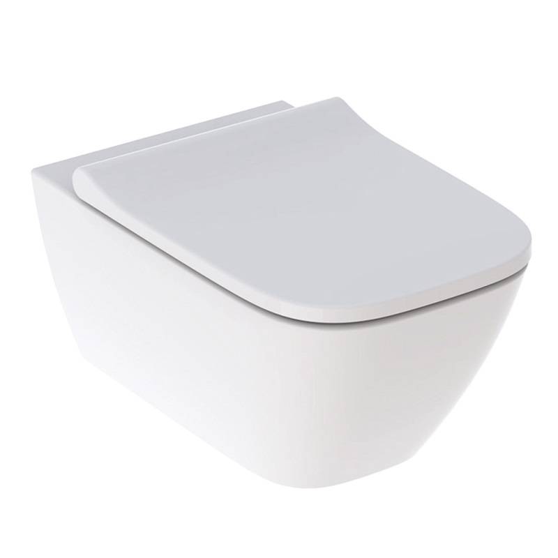 Унитаз подвесной Geberit Smyle Square Rimfree безободковый с сиденьем SoftClose и QuickRelease 54х35 см 500.685.01.1