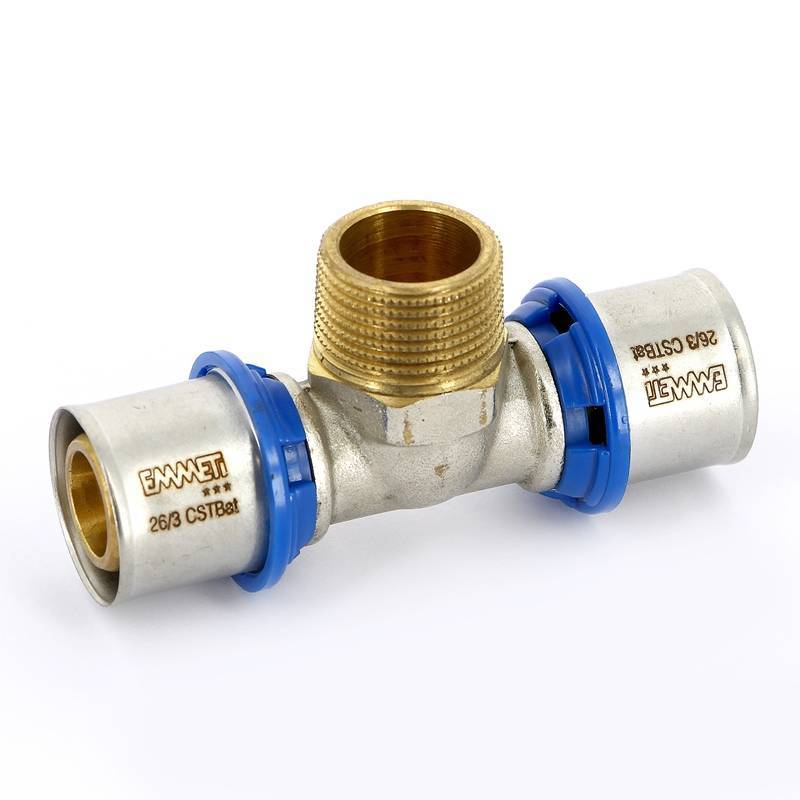 Тройник пресс с наружной резьбой EMMETI 20х1/2х20 28101414