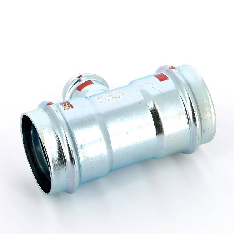 Тройник пресс Viega Prestabo 54х28х54 мм оцинкованная сталь 558826