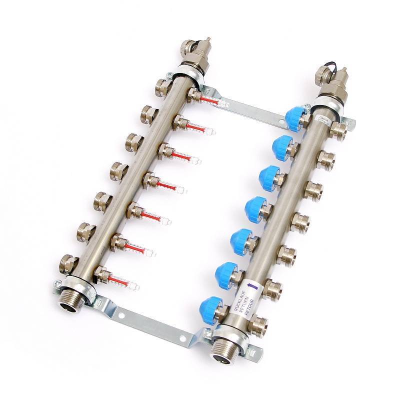 Коллекторная группа Uni-Fitt 1 x 3/4 7 выходов с расходомерами и термостатическими вентилями 455W4307