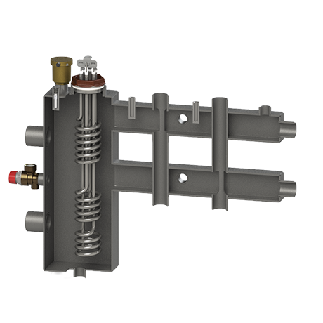 Гидроразделитель с коллектором ZOTA горизонтальный до 70 кВт 3 контура с заглушкой под ТЭНБ GR4932009003