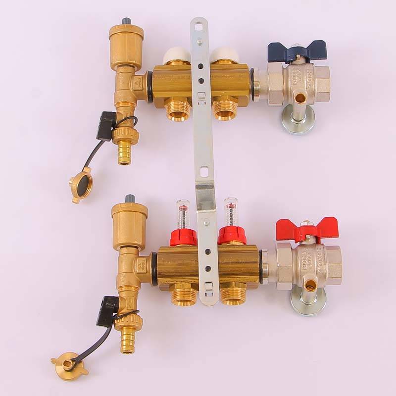 Коллекторная группа с термостатическими вентилями и расходомерами Tiemme 1x3/4 EK 2 выхода 3870027